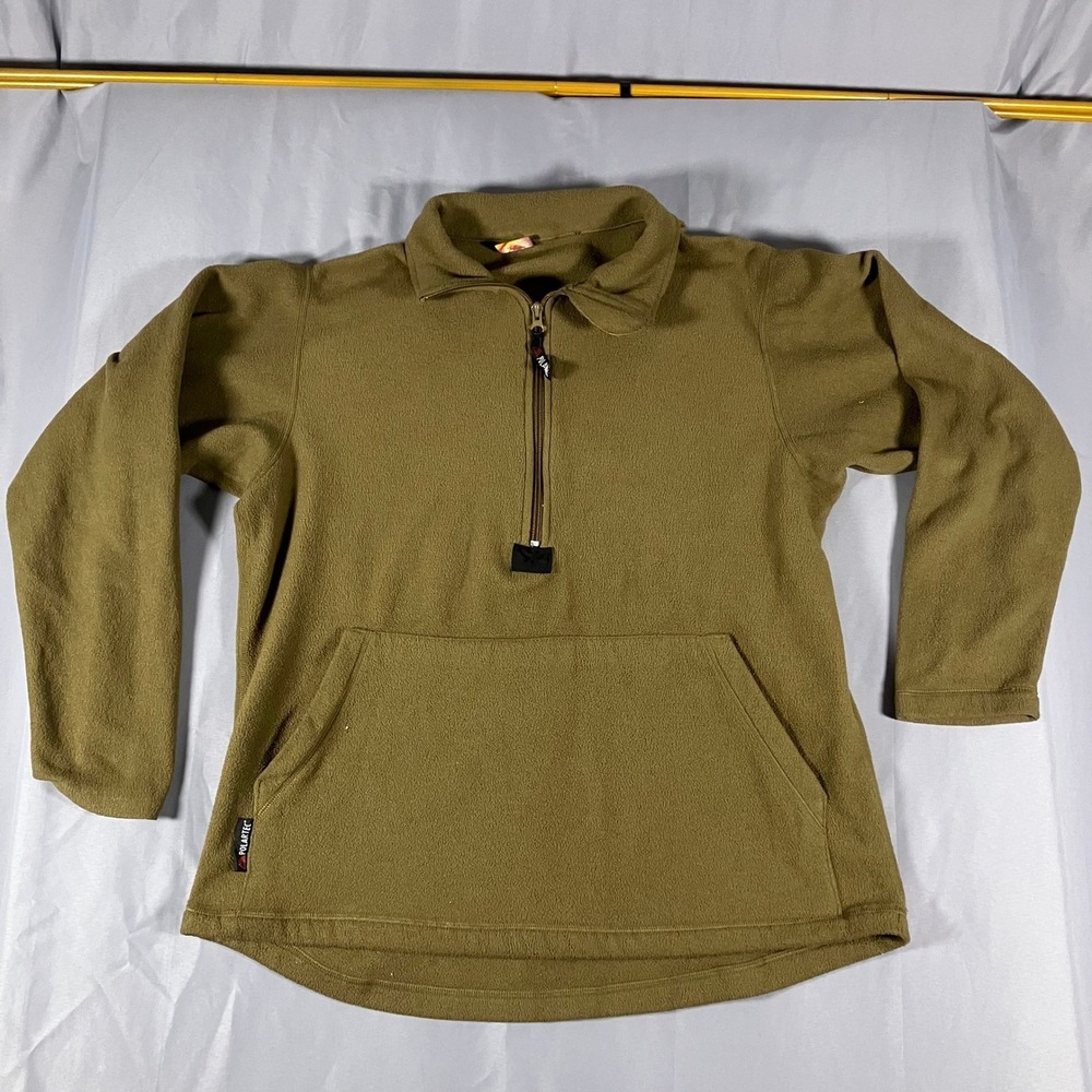 Peckham‎ USMC Polartec Mens Medium Fleece 1/4 Zip Pullover Coyote Brown